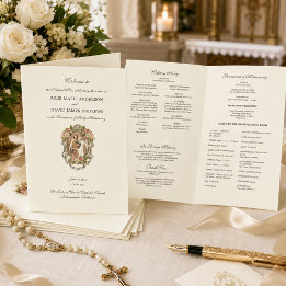 Programme de Mariage Catholique Élégant Messe Lati