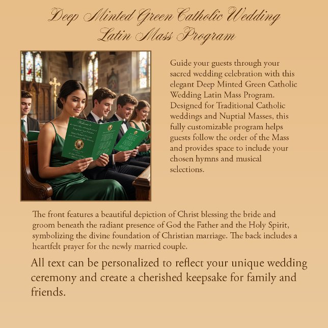 Programme de Mariage Catholique Latin Deep Minted  (Créateur téléchargé)