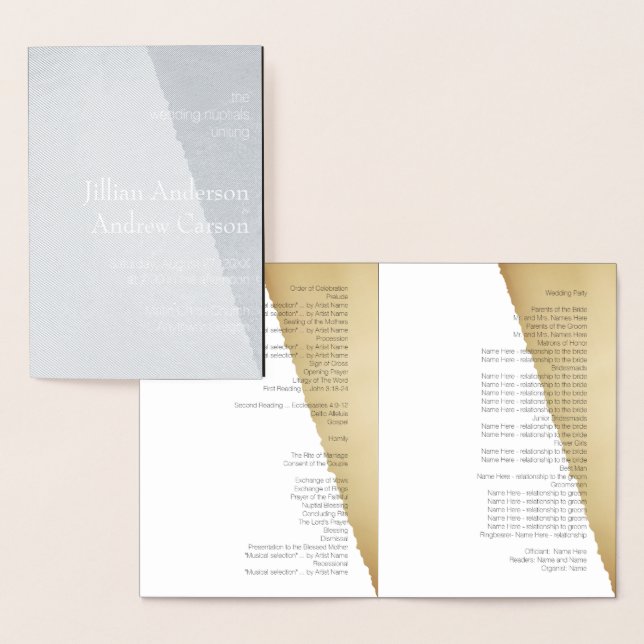 Programme de mariage catholique Torn Sepia Retro N (Affichage)