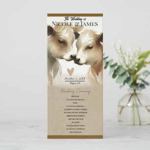 Programme de mariage champêtre amour vache marron 