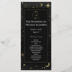 Programme de mariage Ciel de Lune Étoiles Noir & O
