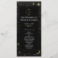 Programme de mariage Ciel étoilé noir et or