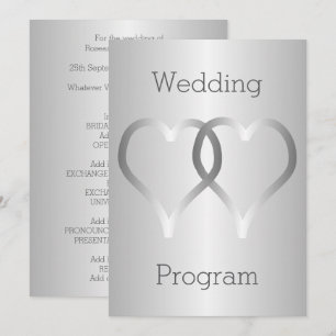 Programme de mariage Coeurs d'argent
