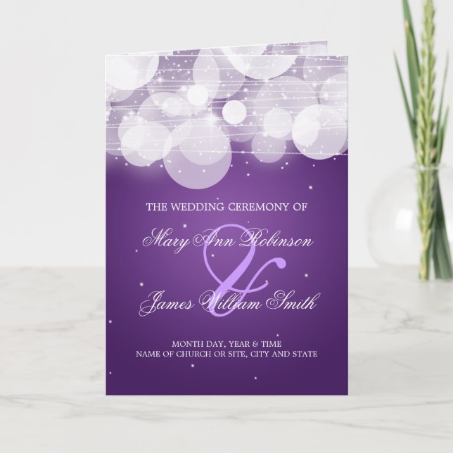 Programme de mariage Couleur et étincelle Violet (Devant)