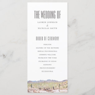Programme de mariage dans le désert d'Arizona