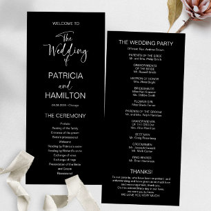 Programme de mariage de calligraphie moderne simpl