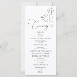 Programme de mariage de cérémonie minimaliste noir