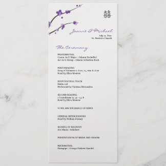 Programme de mariage de cerisier mauve métallique