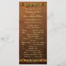 Programme de mariage de la chanson d'automne
