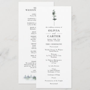 Programme de mariage de la crête de pin