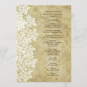 Programme de mariage de la dentelle de la reine bl