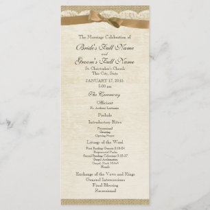 Programme de mariage de la dentelle vintage et de 