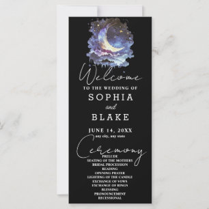 Programme de mariage de la lune de croissant bleu
