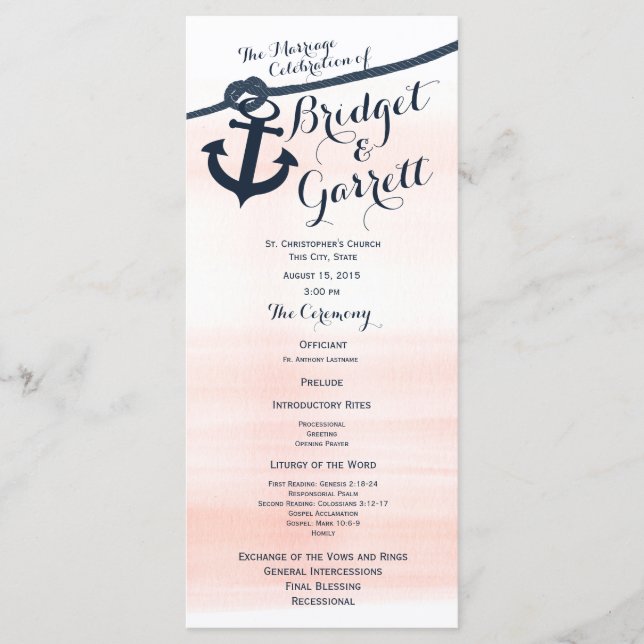 Programme de mariage de la Marine pour le Blush An (Devant)
