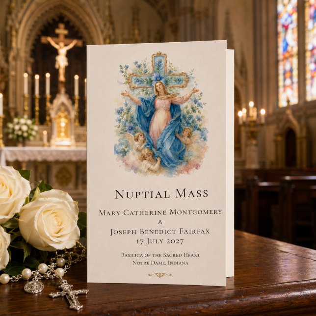 Programme de mariage de la messe nuptiale mariale  (Créateur téléchargé)