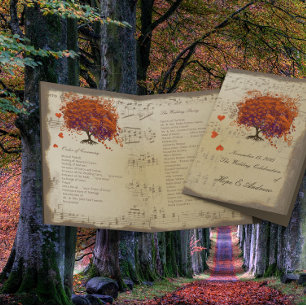 Programme de mariage de l'arbre à feuilles en form