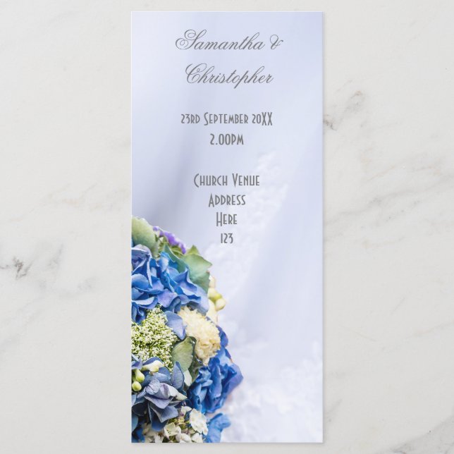 Programme de mariage de l'église mariage à fleurs  (Devant)