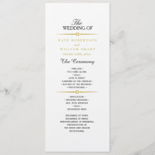 Programme de mariage de l'OR DEVIDERS d'ART DÉCO