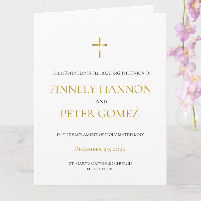 Programme de mariage de masse catholique d'or (Orchidée)