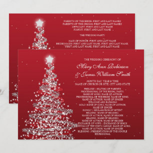 Programme de mariage de Noël Argent rouge
