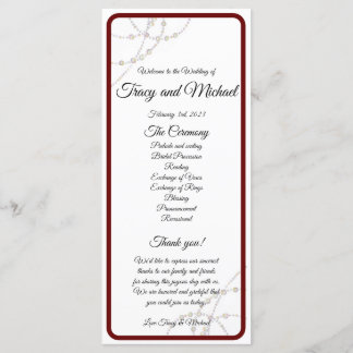 Programme de mariage de perles simples