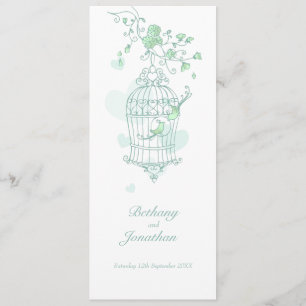 Programme de mariage de printemps vert menthe Insé