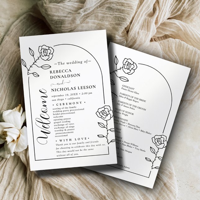 Programme de mariage de script de texte minimal (Créateur téléchargé)