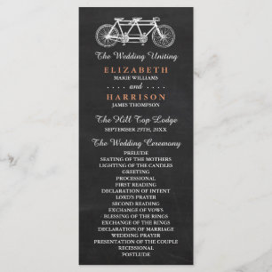 Programme De Mariage De Tandem À Vélo Sur Chalkboa