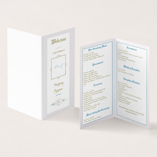 Programme de mariage d'élégance vintage (Inside and Outside)