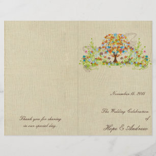 Programme de mariage des arbres fleuris