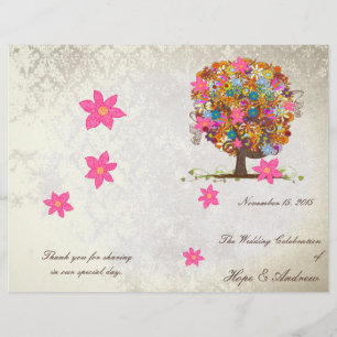 Programme de mariage des arbres fleuris