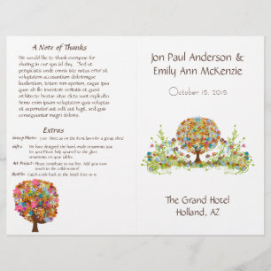 Programme de mariage des arbres fleuris