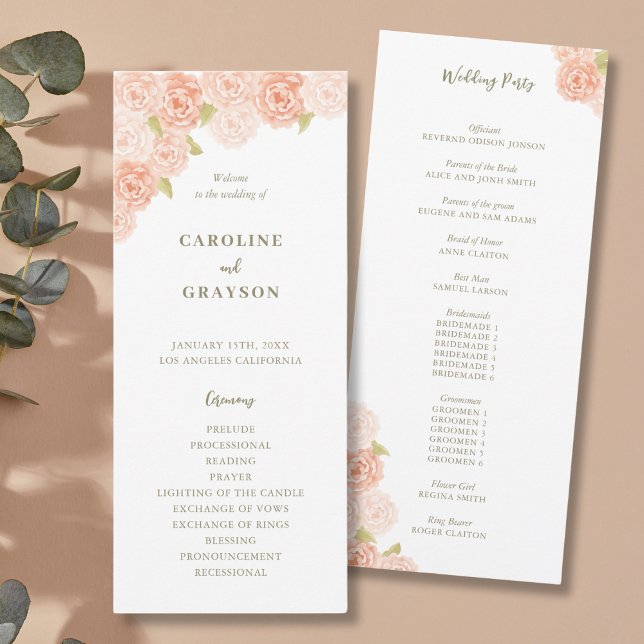 PROGRAMME DE MARIAGE DES FLEURS DE COULEUR D'EAU (Créateur téléchargé)