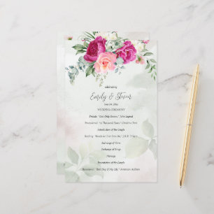 Programme de mariage des fleurs de l'eucalyptus ma