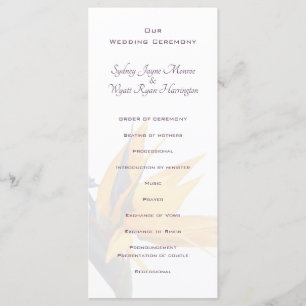 Programme de mariage des fleurs d'oiseaux de parad