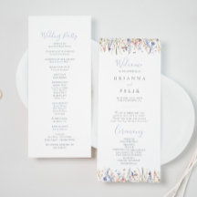 Programme de mariage des Fleurs sauvages multicolo