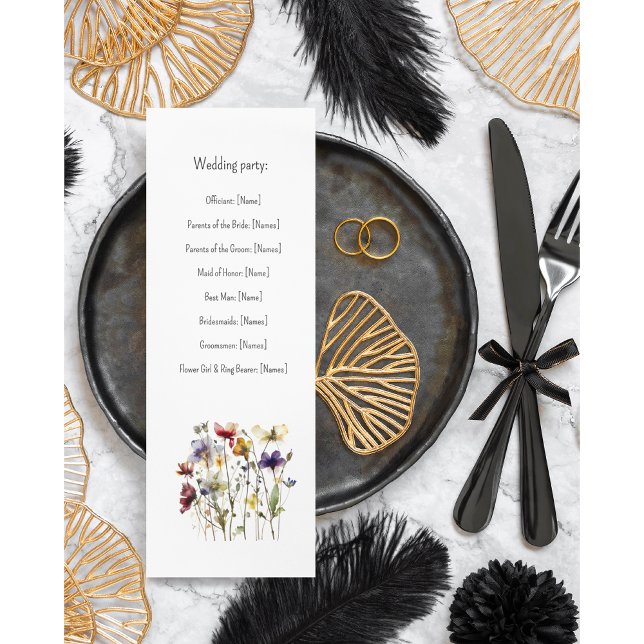 Programme de mariage des fleurs sauvages, personna (Créateur téléchargé)