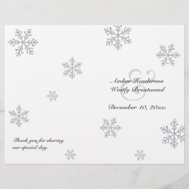 Programme de mariage des flocs de neige d'hiver (Devant)