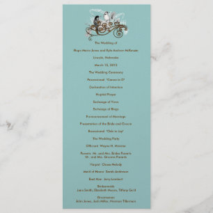 Programme de mariage des Inséparables vintages