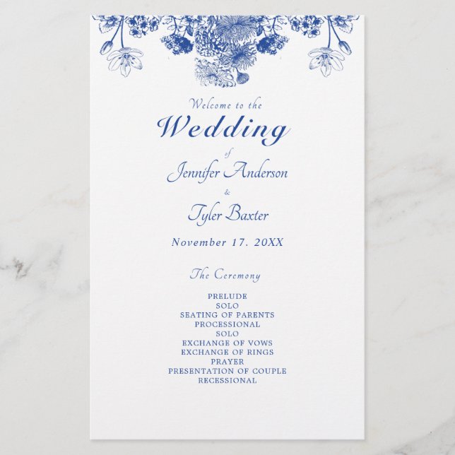 Programme de mariage des Motifs de la Chine Floral (Devant)