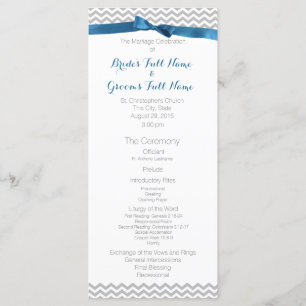 Programme de mariage des Motifs de Zigzag bleu et