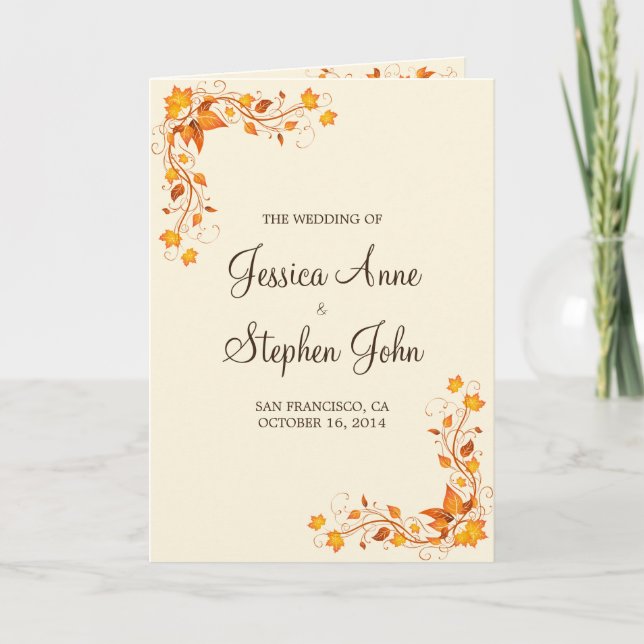 Programme de mariage des oliages d'automne (Devant)