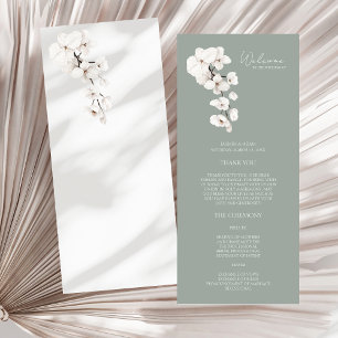 Programme de mariage des orchidées blanches vertes
