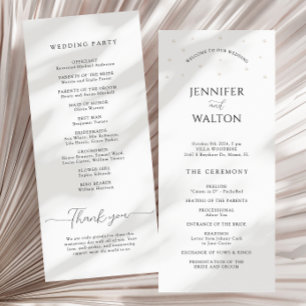 Programme de mariage des perles blanches