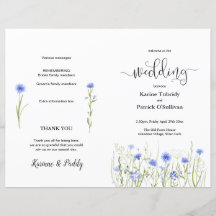 Programme de mariage des prés Fleurs sauvages bleu