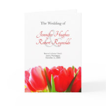 Programme de mariage des tulipes rouges