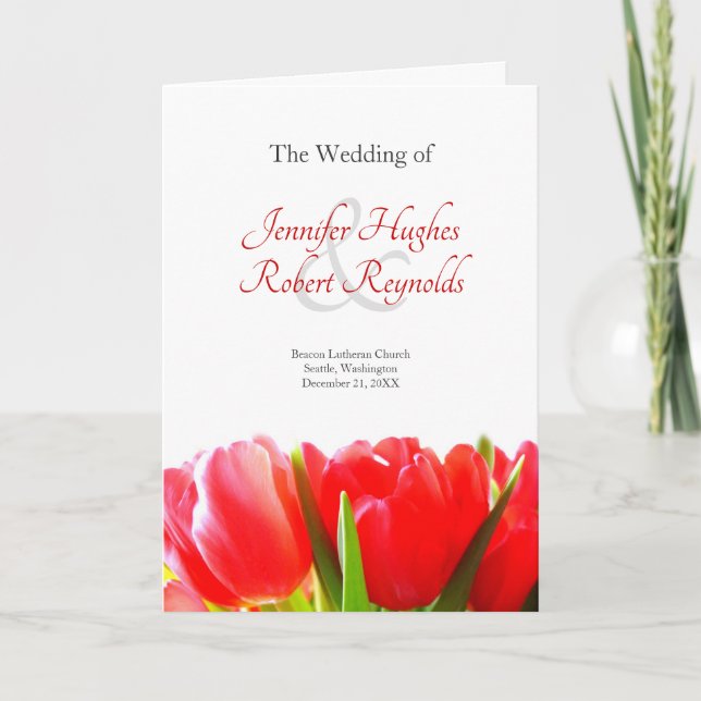 Programme de mariage des tulipes rouges (Devant)