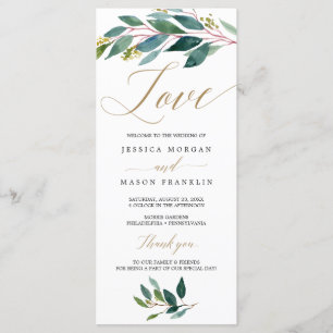 Programme de mariage des verts du jardin - Amour