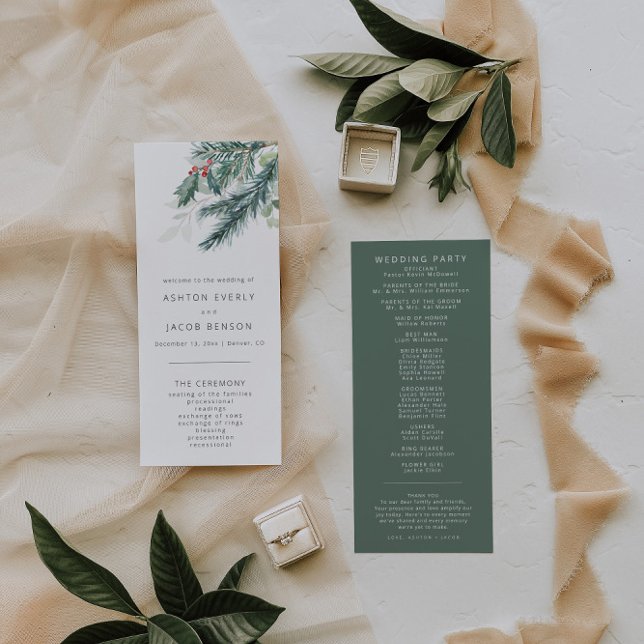 Programme de mariage d'hiver, Papeterie Mariage de (Créateur téléchargé)