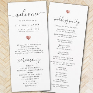 Programme de mariage d'or Rose de script moderne